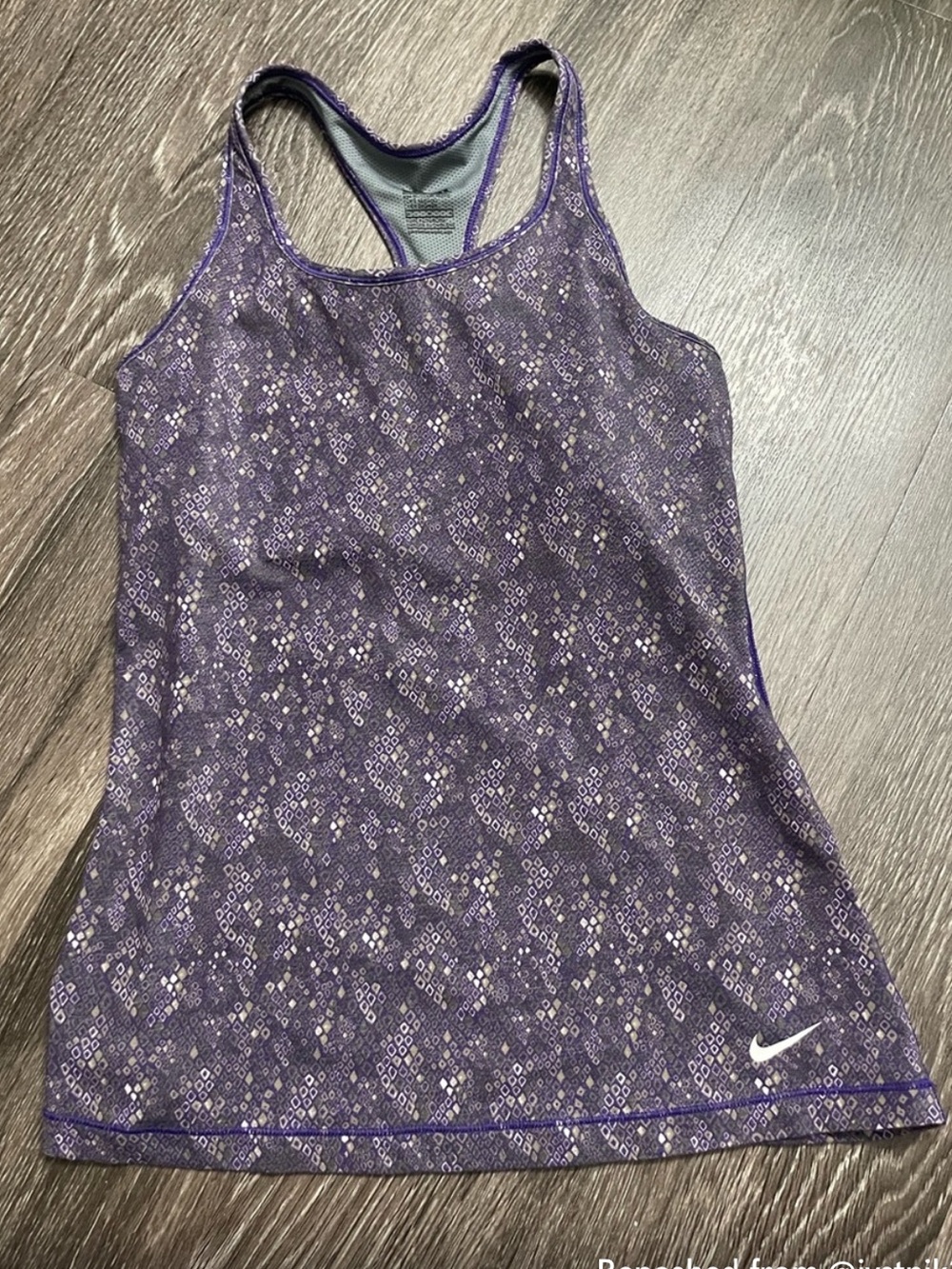 Nike Purple Patterned Racerback Tank Top
